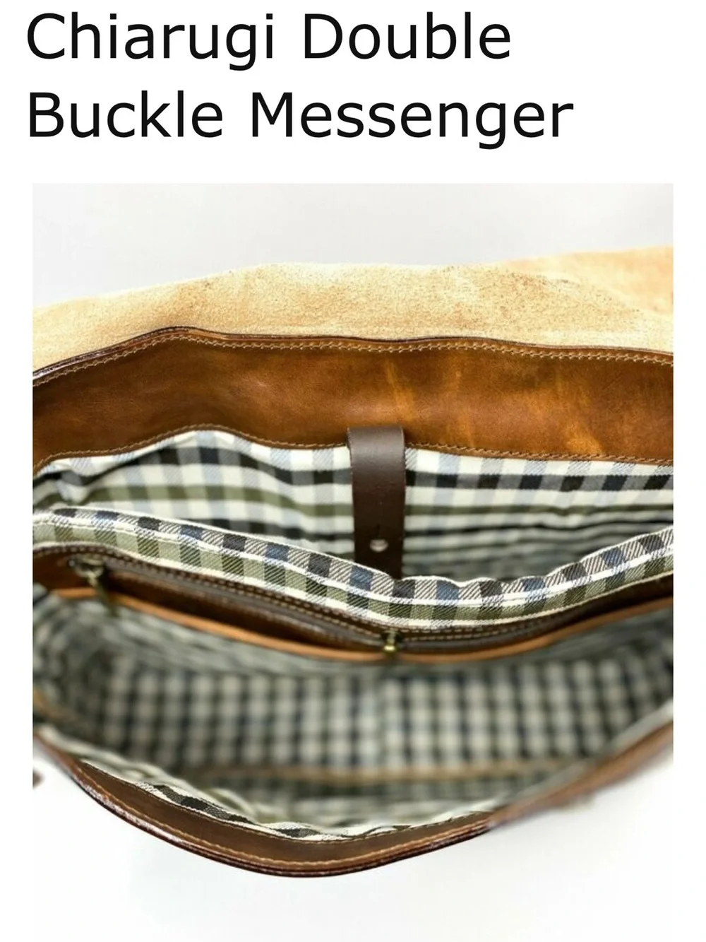 Tan Genuine Leather Messenger Bag - Florence, Italy